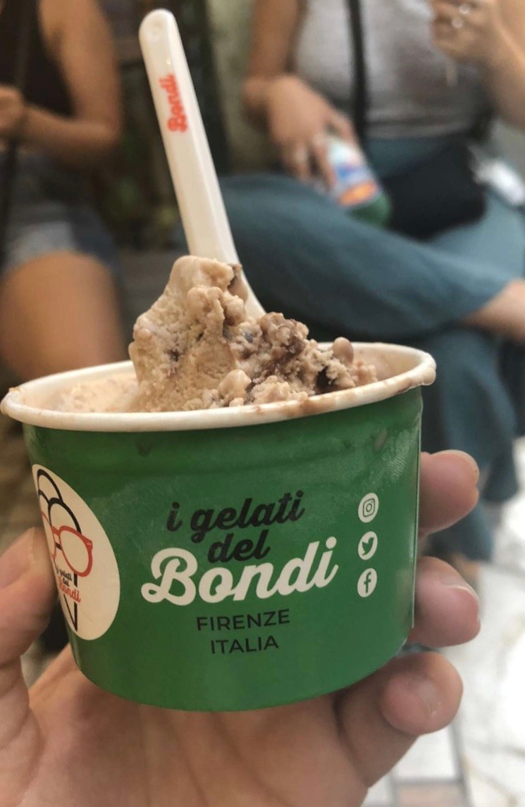 A cup of gelato from I Gelati del Bondi in Florence 
